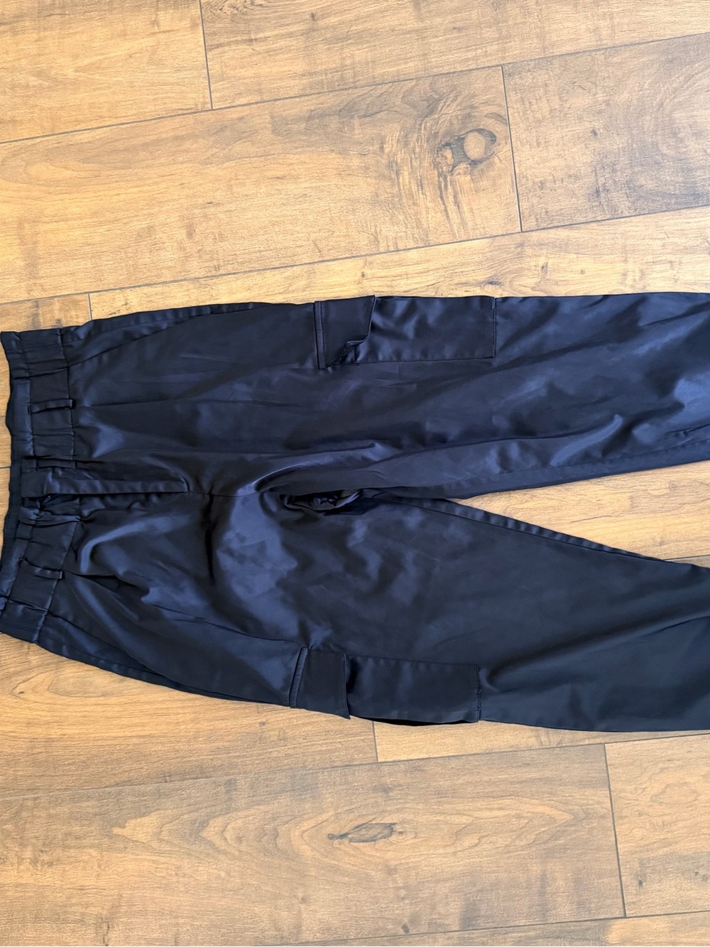 ZARA Black woman satin cargo pants - Picture 4 of 4